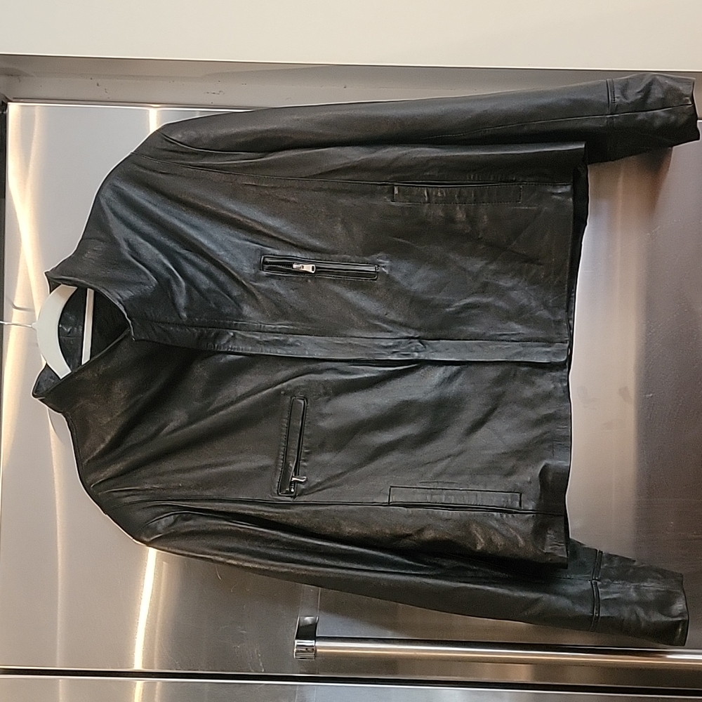 Black Vintage Italian Lambskin leather jacket